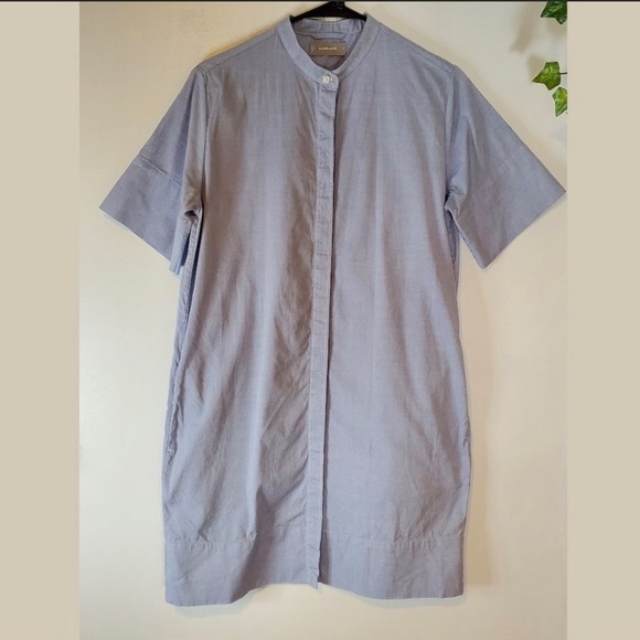 Everlane Collarless Tunic ShirtDress Blue Size 4 - Picture 2 of 8